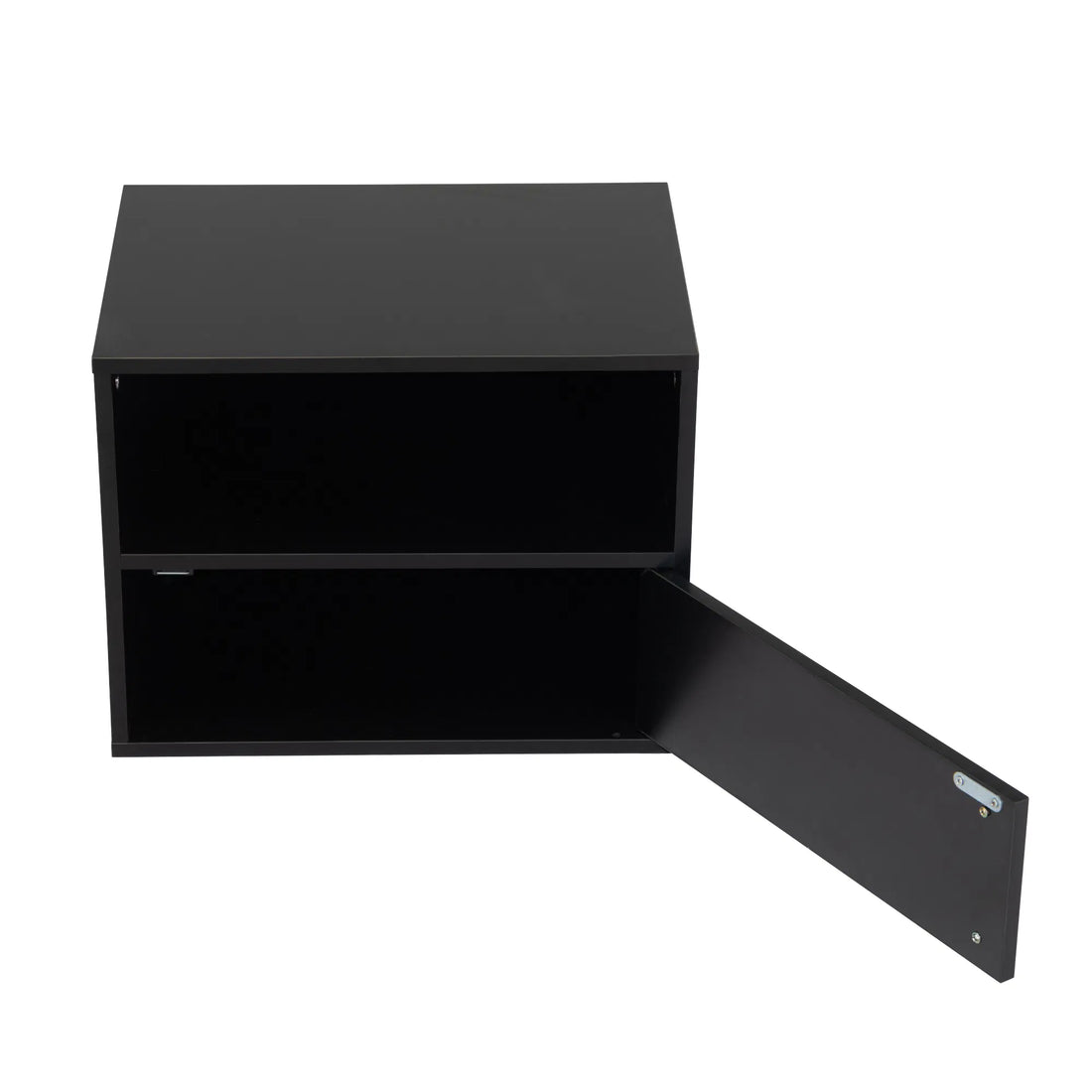 Set of 2 Wall-Mounted Wooden Nightstands, Black
